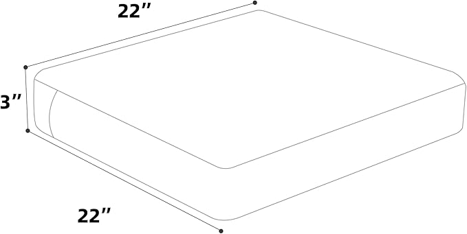 Favoyard Outdoor Chair Cushion 22 x 22 x 3 Inch Rainproof & 3-Year Fade Resistant Patio Furniture Cushions with Removable Cover and Adjustable Ties for Garden Sofa Couch Pads Set of 2, Red