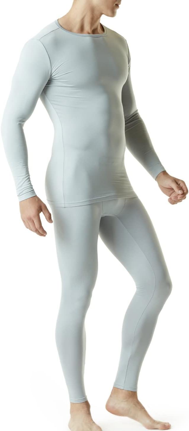 TSLA Men's Thermal Underwear Set, Microfiber Soft Fleece Lined Long Johns, Winter Warm Base Layer Top & Bottom