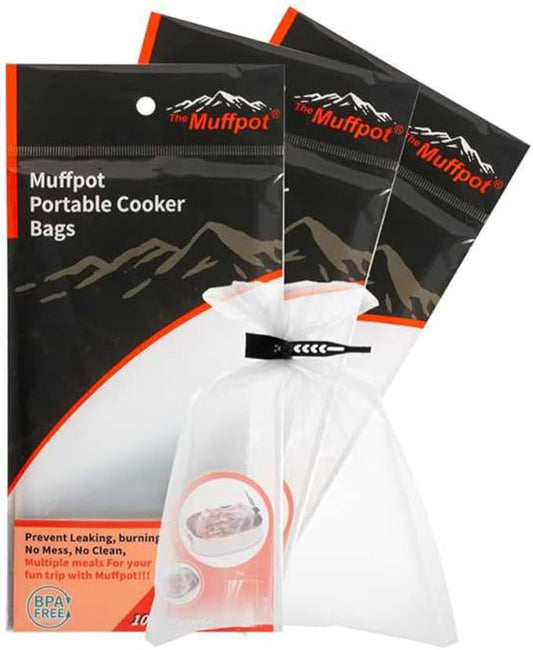 Portable Cooker Bags 7"X 10.5". Compatible with All Exhaust Food Warmer.Heat resistant, food- grade, BPA free. Also Suitable for Electric Lunch Food Heater (10 bags/pk) (Three Pack)