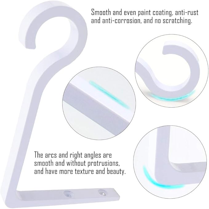 White Hanging Plant Bracket 6inch Metal Plant Hook Shepherds Hook Decorative Wall Plant Hanger for Hanging Lanterns, Bird Feeder, Flower Basket, Home Decor Indoor & Outdoor 2pack