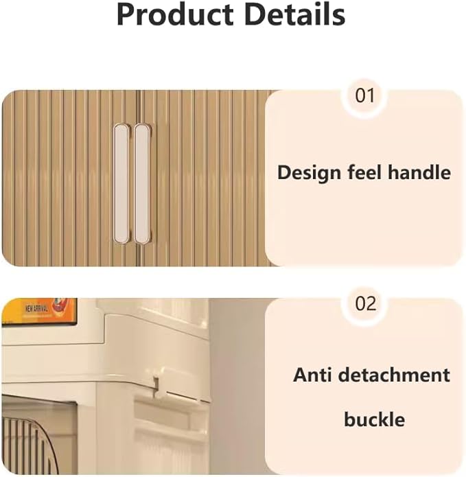 Holaki 117 QT Storage Bins with Lid, 3 Tier Collapsible Closet Organizers and Stackable Plastic Storage Bins Cabinet with Wheels and Magnetic Door (White)