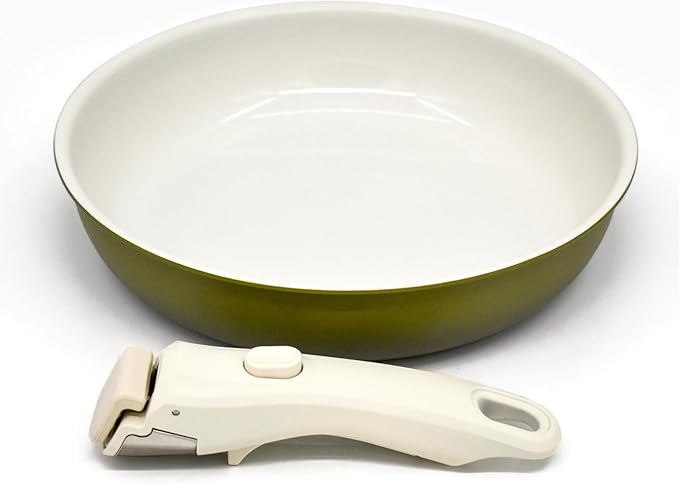 3-ply Stainless Steel Frying Pan,With Titanium Ceramic Coating,Detachable Handle,Dishwasher and Induction&Oven Safe,Compatible All Cooktops,10 inch