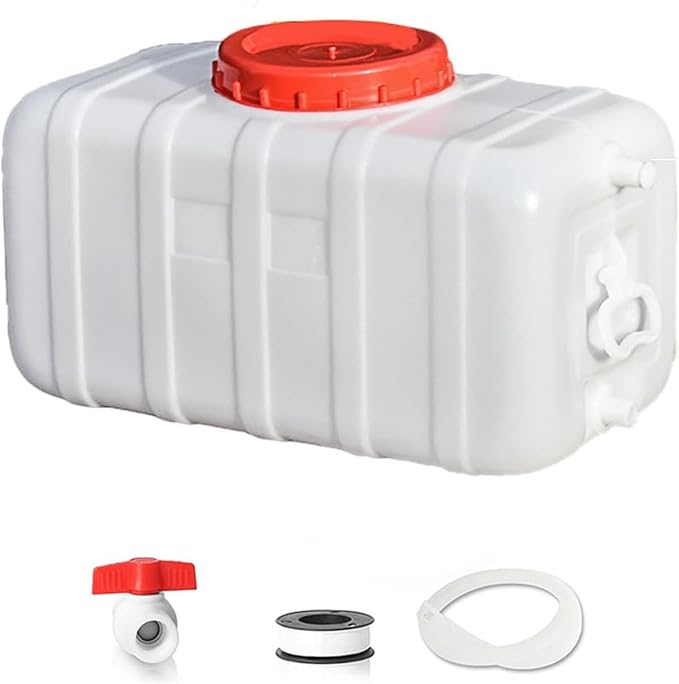 Plastic Water Storage Carrier with Tap 25L/35L/50L/80L/110L/200L Water Tank Dispenser Emergency Water Container for Camping Caravan Hiking Outdoor(Size:6.6Gal/25L)