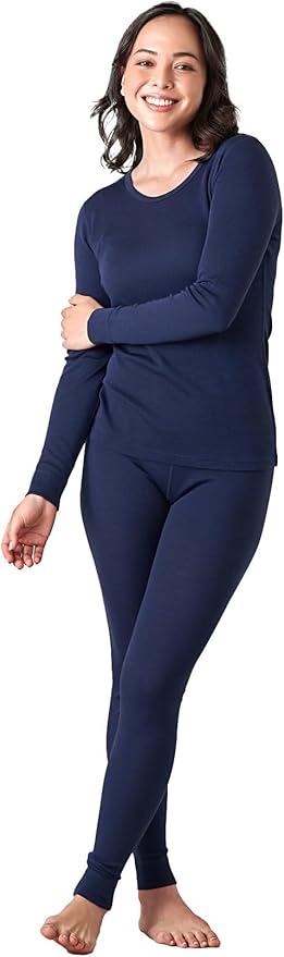 LAPASA Womens 100% Merino Wool Base Layer Set Lightweight & Midweight Thermal Underwear Long John Top & Bottom Warm L58/L91