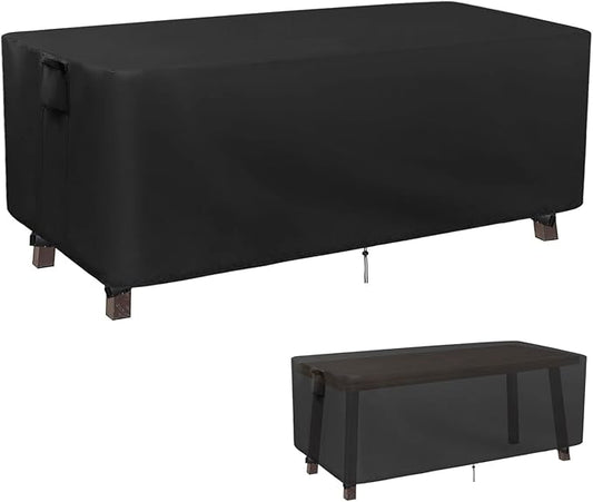 Kingling Patio Table Covers, Rectangular Outdoor Dining Table Cover 60 inch Outdoor Coffee Table Covers Waterproof Heavy Duty Patio Furniture Covers for Outdoor- 60''L x 38''W x 27''H (Black)