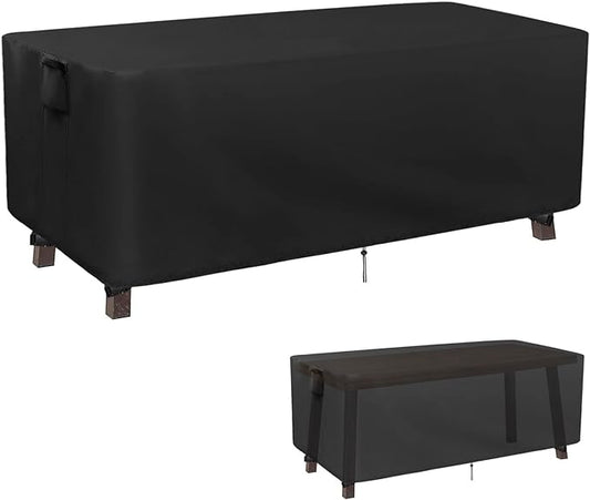 Kingling Patio Table Covers, Rectangular Outdoor Dining Table Cover 68 inch Outdoor Coffee Table Covers Waterproof Heavy Duty Patio Furniture Covers for Outdoor- 68''L x 38''W x 28''H (Black)