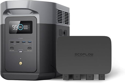 EF ECOFLOW 800W Alternator Charger with Delta 2 Portable Power Station, 3-in-1 Fast DC-DC Charger,Jump Starter 8× Faster Than Cigarette Chargers