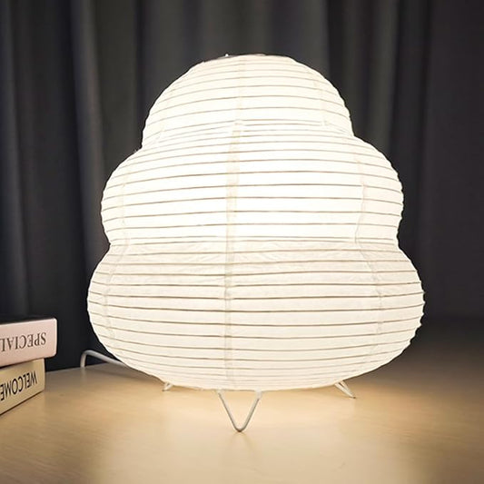 YY YEARCHY Table Lamp Paper Lamp Able Lamp Standing Lamps with Rice Paper Shade for Bedroom Livingroom(Cloud Type)