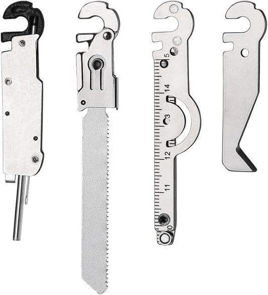 Roxon FT07 Bulid Your Own Multitool - FLEX Implements Tools Accessories Set (Box Cutter, Ruler & Magnetic grabber, Pen & Tweezers & Needle, T Shank Adapter)