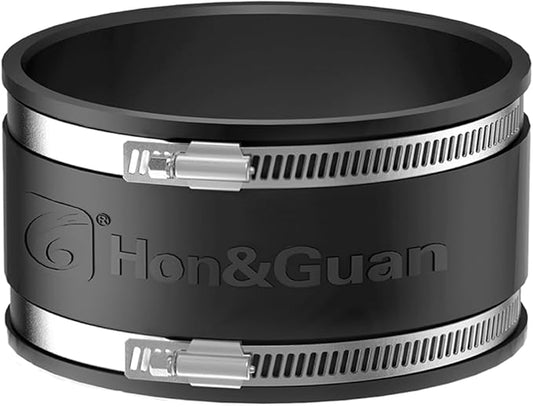Hon&Guan 6 Dust Collection Fittings Rubber Noise Reduction Clamp for 6 Inch PVC Pipe/HVAC Inline Duct Fans and Carbon Filters/Duct Reducer