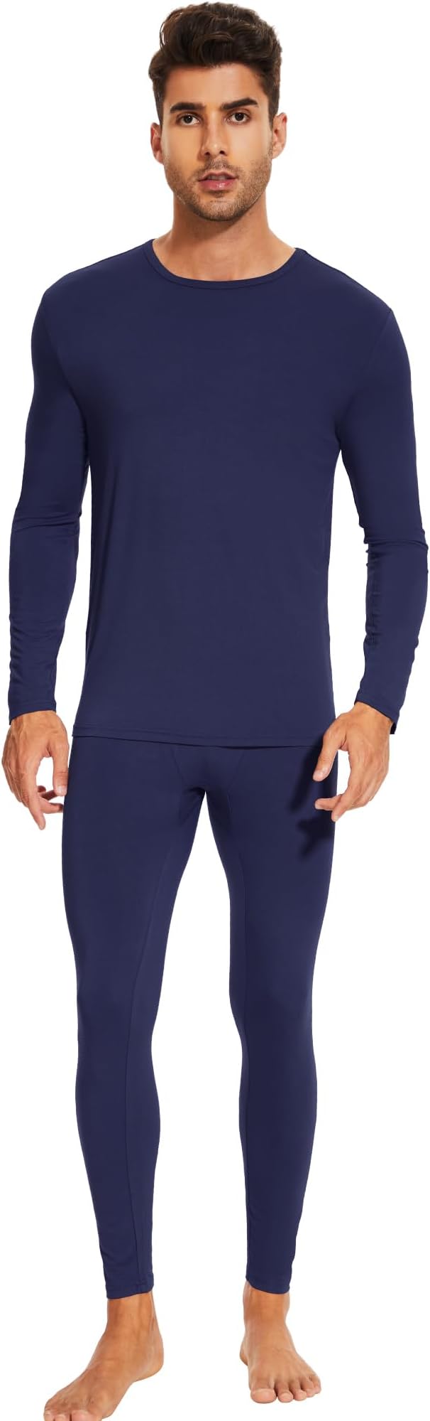 WiWi Thermal Underwear for Men Bamboo Viscose Long Johns Set Soft Warm Base Layer Lightweight Top and Bottom Sets S-XXL