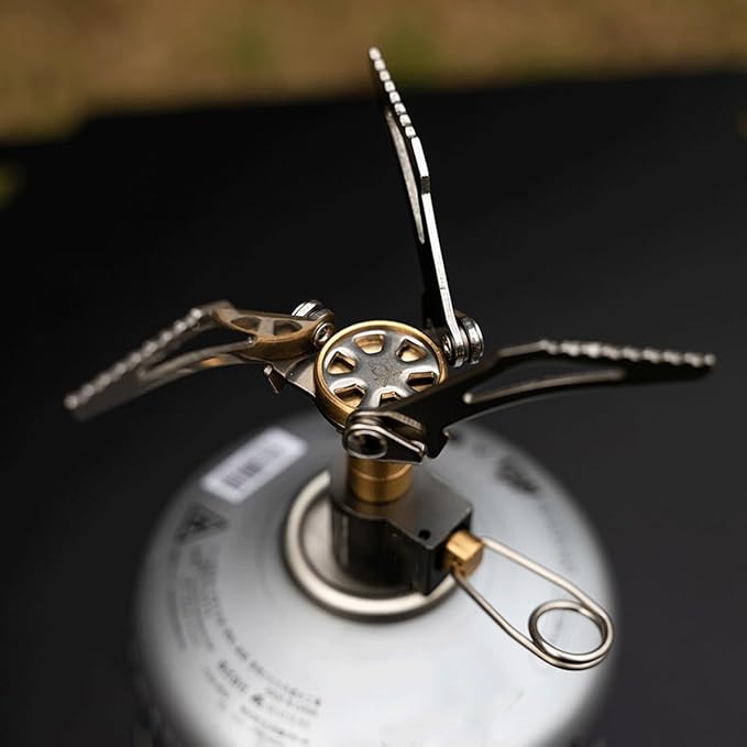 Outdoor Gas Stove Camping Burner Portable Mini Folding Stove Gas Heater Survival Furnace Foldable Furance Head for Picnic Cooker 49g Maximum firepower of BRS-3000T Stove