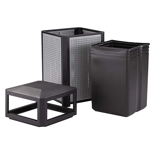 Safco Evos Steel Trash Can, 38 Gallons, Indoor and Outdoor Use, Commercial Garbage Can with Plastic Liner