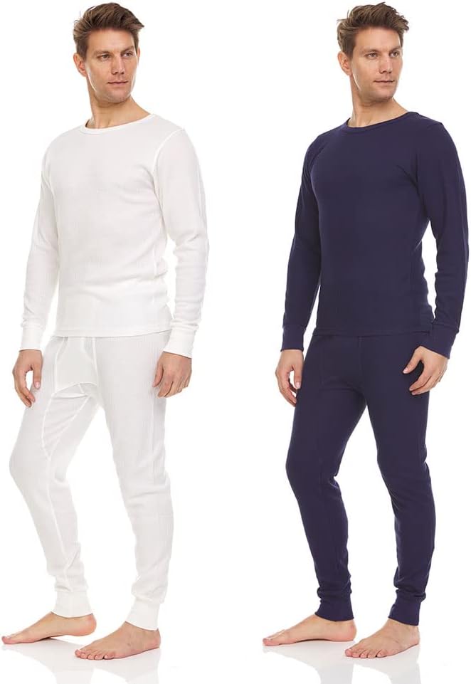 DARESAY Mens Thermal Long Sleeve Shirt & Pant - Base Layer for Tshirts & Jackets - Long Johns For Men Base Layer Set (2-Sets)
