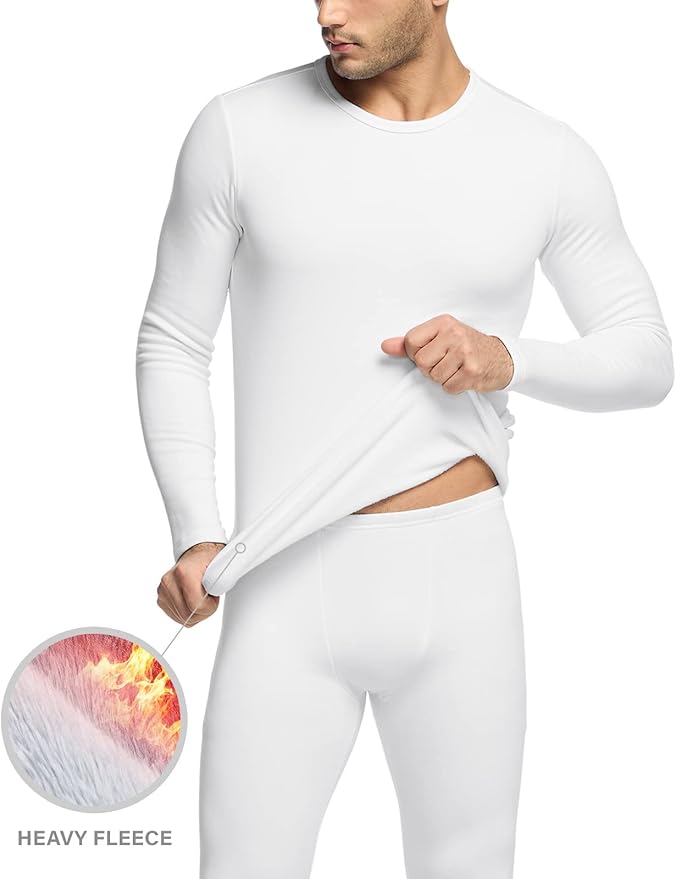 TSLA Men's Thermal Underwear Set, Microfiber Soft Fleece Lined Long Johns, Winter Warm Base Layer Top & Bottom