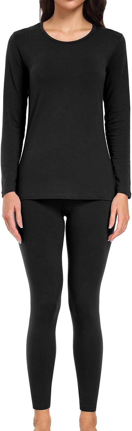 wirarpa Women's Cotton Thermal Underwear Set Long Johns Base Layer Pajama Set for Women Fall Top Bottom