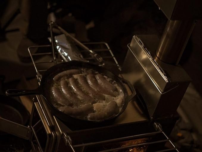 Winnerwell Nomad Large Tent Stove | Portable Wood Burning Stove for Tents, Shelters, and Camping | 1500 Cubic Inch Firebox | Precision Stainless Steel Construction | Includes Chimney Pipe