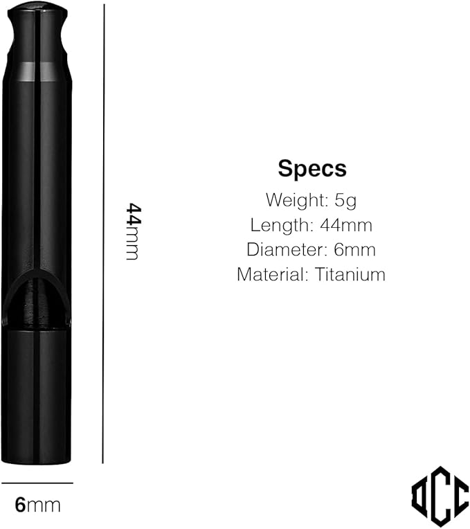 DAILYCARRYCO. Titanium Whistle for Emergency, Camping & Hiking Whistle, Pitched Whistle, Tiny Whistle Necklace, Small Whistle, Whistle for Life, Emergency Whistle Necklace, 120db Ultra Loud (Black)