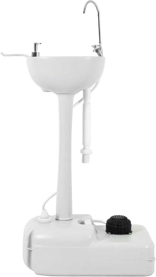 YITAMOTOR Dual Use Portable Sink 17L Camping Hand Washing Station with Towel Holder, Soap Dispenser, Foot Operated, Hand Wash Basin Station for Worksites, Camping, Travel, Boat, Gathering, Garden