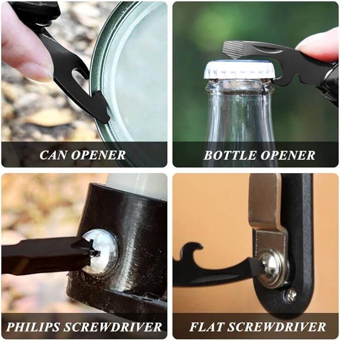 RoverTac Multitool Knife – 15-in-1 Pocket Knife with Wire Strippers, Wire Cutter, 9 Screwdrivers, Bottle Opener – Perfect Gifts for Men, Dad – Camping Gear for Christmas, Father’s Day, Birthdays