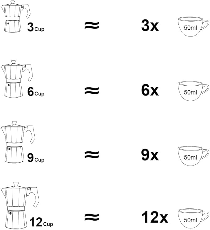 wedrink Stovetop Espresso Maker Moka Pot 9 Espresso Cup-15.2OZ Cuban Coffee Maker Stove top Coffee Maker Moka Italian Espresso