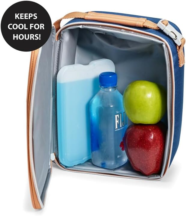 Cool Coolers by Fit + Fresh, Reusable & Long-Lasting XL Slim Ice Packs, Cold Packs for Lunch Boxes, Ice Packs for Lunch Bags. Cooler Accessories for Camping, Beach, Lunch, and Work, 8PK, Clear Blue