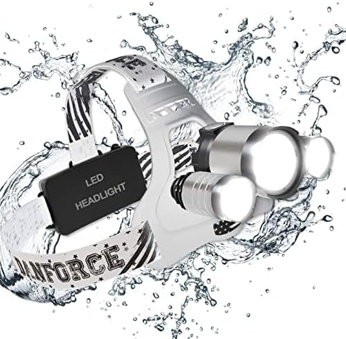 DanForce Headlamp. USB Rechargeable LED Head Lamp. Ultra Bright LUMINUS 1080 Lumen Headlamp Flashlight + Red Light. HeadLamps for Adults, Camping, Outdoors & Hard Hat Light. Zoomable IPX54 Headlight