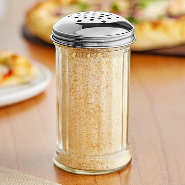 12 Oz Parmesan Cheese Shaker/salt and pepper shakers with Stainless Steel Lid, Clear Plastic seasoning shaker, sugar/spice dispenser, large salt and pepper shakers (360 ml) by GEEX DEPOT (2, 12 Oz)