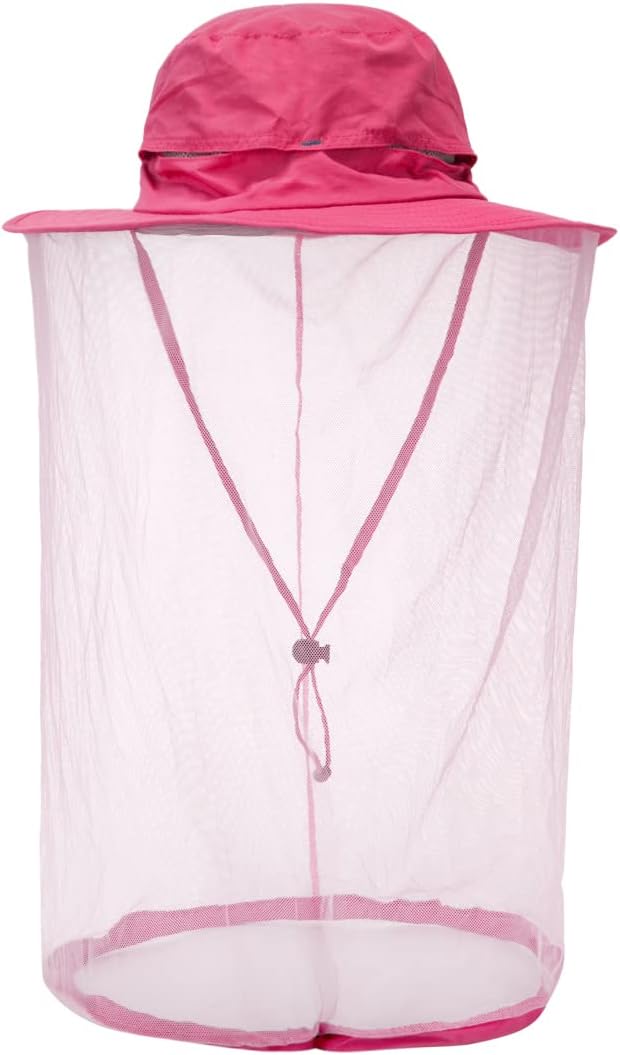 Fishing Hat Sun Protection Hat Mosquito Head Net for Outdoors Bucket Hat with Hidden Net Mesh