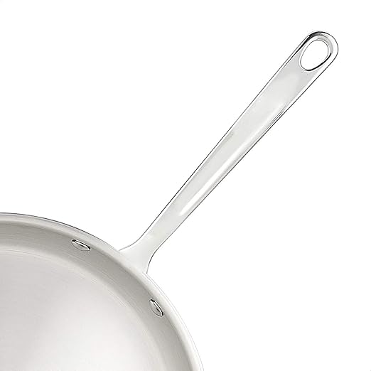 Amazon Basics Tri-Ply Stainless Steel Fry Pan, 12 inch, Silver (Previously AmazonCommercial brand)