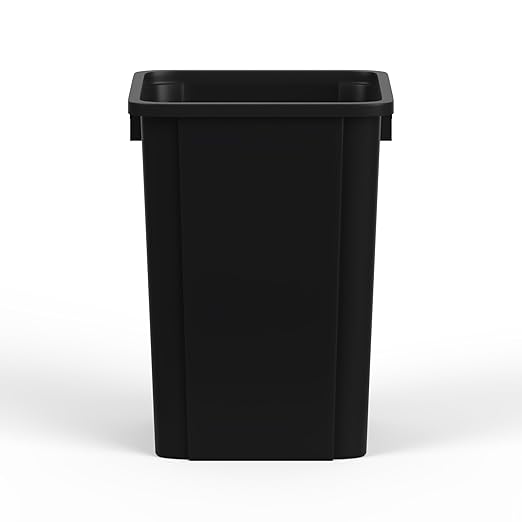 19 Gallon Black Square Commercial Trash Garbage Can | Outdoor Office Restauran School Kitchen