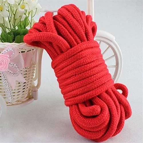 Soft Cotton Rope, 32 feet / 10m Rope, 8mm Thick, Soft Rope, Long Rope, Soft Tying Rope (Pink+Pink)