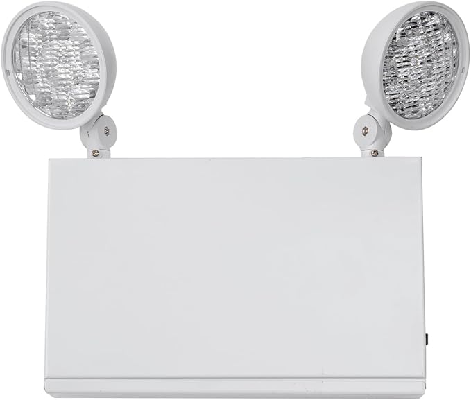 TANLUX New York City Approved Emergency Light, Emergency Lights with Battery Backup, White Steel Housing, AC 120/277V, Two Heads