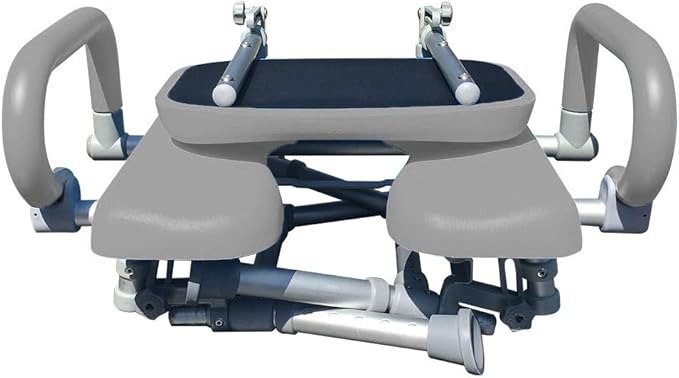 Platinum Health UltraCommode™ Foldable Commode and Shower Chair, Soft, Warm, Portable and Foldable XL Toilet Seat with Open Front, Padded Armrests, Adjustable Height, Includes Free Commode Pail, Gray