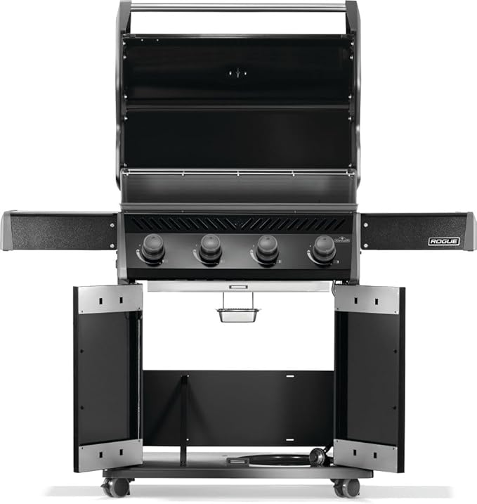 Napoleon Rogue 525 Propane Gas Grill, Black, Durable 4-Burner BBQ
