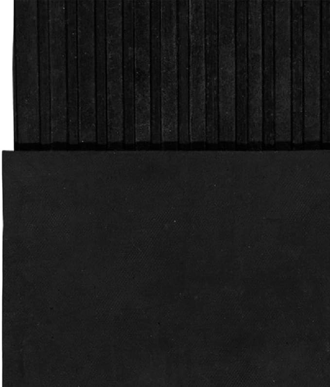Ottomanson Easy Clean, Waterproof Non-Slip 2x3 Indoor/Outdoor Rubber Doormat, 20" x 39", Black