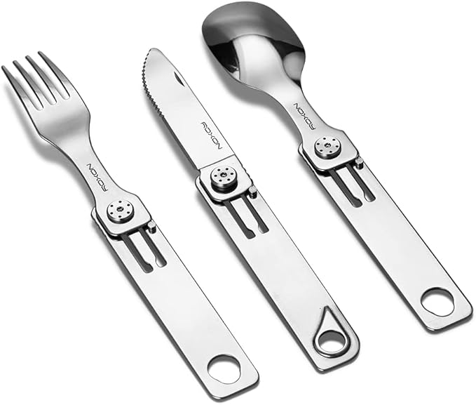 ROXON C1 3 IN 1 Camping Utensils Detachable Cutlery Knife Spoon Fork for Outdoor Camping Hiking