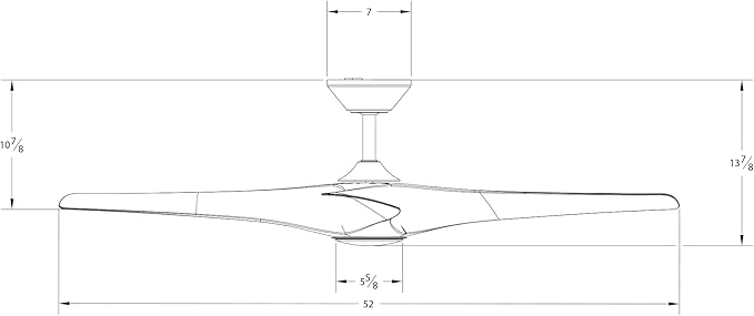 Zephyr Smart Indoor and Outdoor 3-Blade Ceiling Fan 52in Matte Black with Adjustable CCT 2700K-3000K-4000K-5000K LED Light Kit and Remote Control works with Alexa, and iOS or Android App