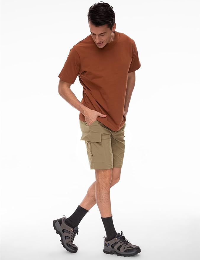 Wespornow Men's-Convertible-Hiking-Pants Quick Dry Lightweight Zip Off Breathable Cargo Pants for Outdoor, Fishing, Safari