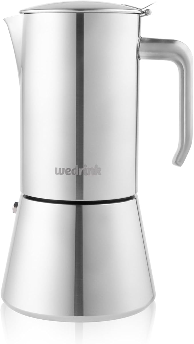 wedrink Stovetop Espresso Coffee Maker 9 Cups Stainless Steel Moka Pot for Greca, Induction, Electric & Gas Stoves(15 OZ/450ml)