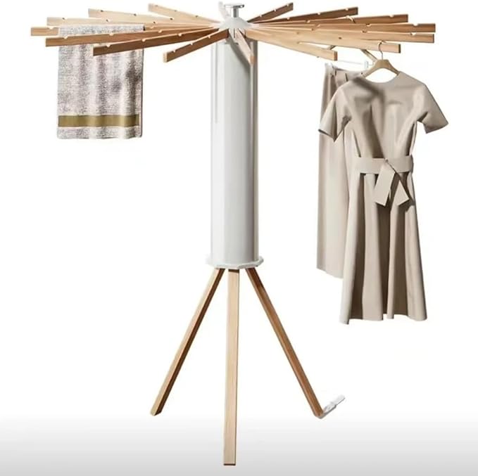 Tripod Clothes Drying Rack, Garment Rack Portable and Collapsible Space Saving Compact Laundry Drying Rack - Drying Rack for Apartments Balcony Bedroom Camping Roadtrip Aluminum