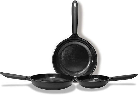 Ceramic Nonstick Frying Pans, Non-Toxic Skillets, 8", 9.5", and 11" Set of 3, PFAS & PTFE & PFOA Free, Dishwasher Safe, Compatible with All Stovetops