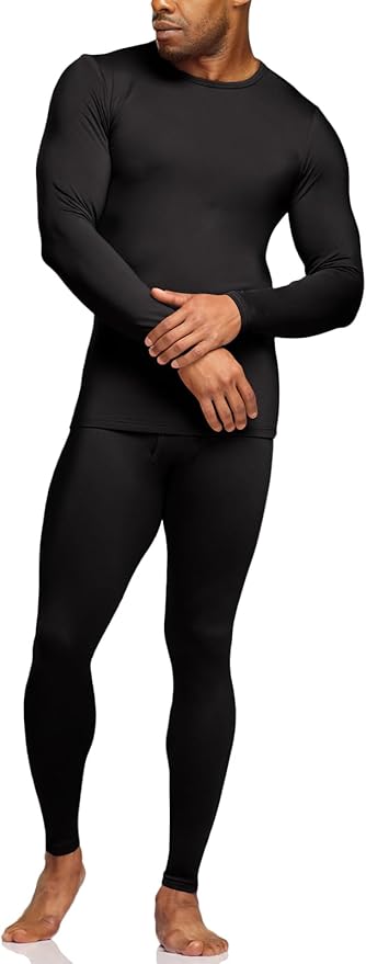 TSLA Men's Thermal Underwear Set, Microfiber Soft Fleece Lined Long Johns, Winter Warm Base Layer Top & Bottom