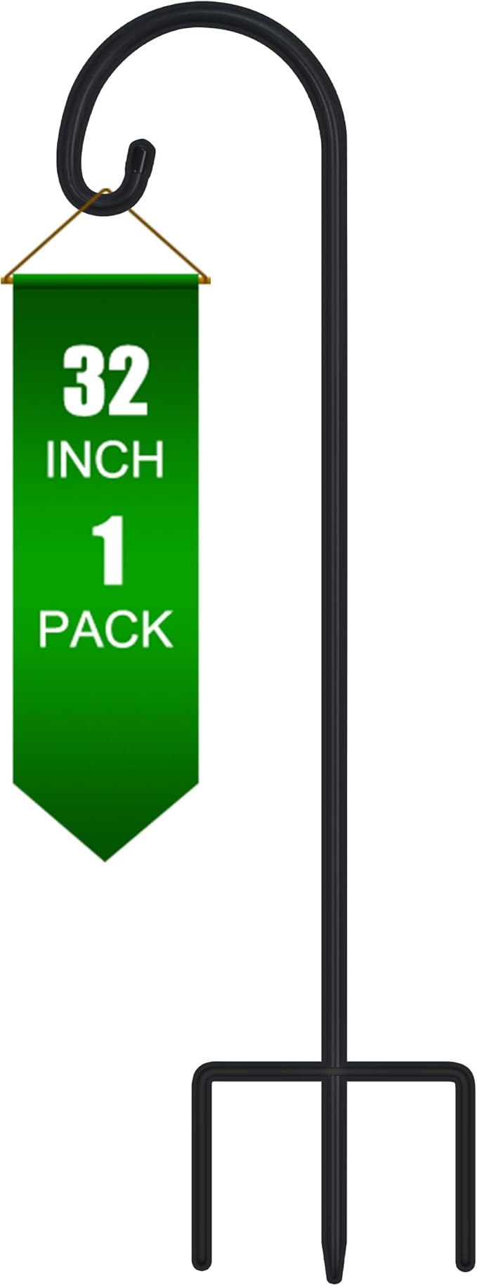 FEED GARDEN Adjustable 32 Inch Small Shepherd Hooks for Outdoor, Garden Hooks for Lanterns, Sheperd Hook for Hanging Plants, Bird Feeders, Solar Lights, Mason Jars, Weddings Decor,1 Pack
