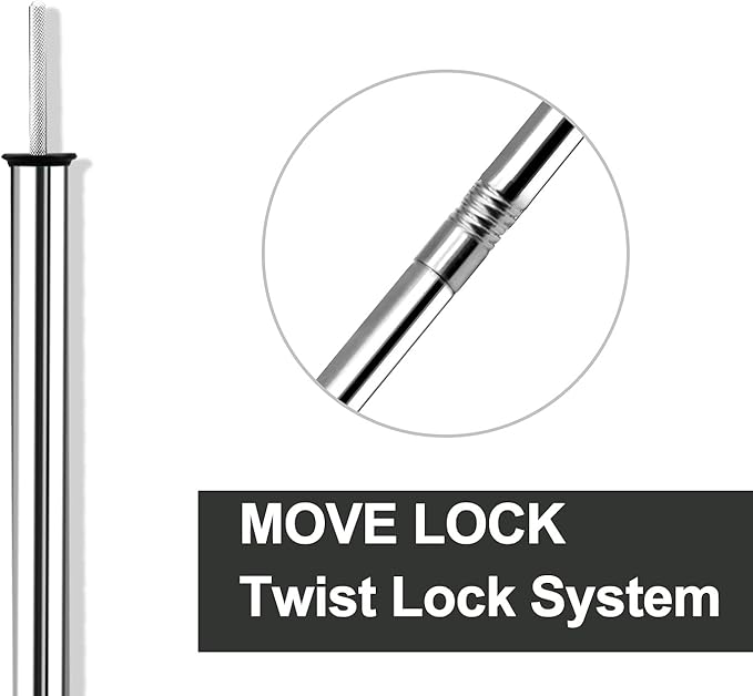 KOMCLUB Adjustable Tent Poles Telescoping Tarp Poles Camping Stainless Steel Lightweight Tarp Poles for Sun Sails Canopy Awning Shelter Bac