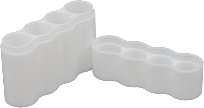 Slimline AA Battery Case, Soft Durable Material - Pack of 2 (Holds 4 Batteries)