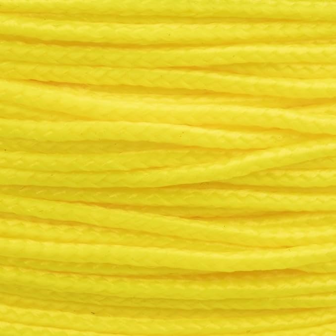 Paracord Planet Micro Paracord – Thin Braided Cord for Crafting, Fishing, and DIY Projects in 125 ft Spools – Canary Yellow