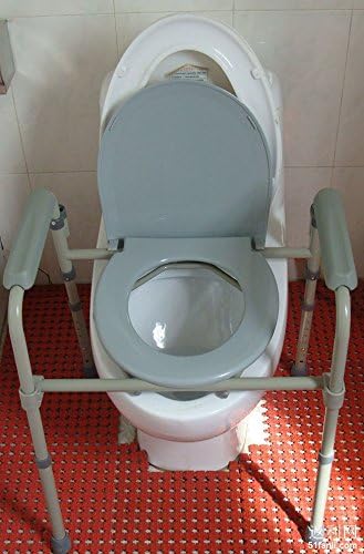 HEALTHLINE Bedside Commode for Seniors - Folding Commode Chair for Toilet with Arms - 3 in 1 Commode Chair Over Toilet Seat with Lid, Splash Guard & Arms