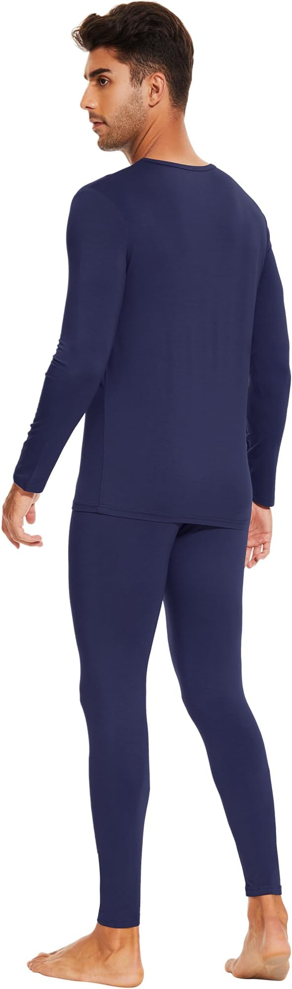 WiWi Thermal Underwear for Men Bamboo Viscose Long Johns Set Soft Warm Base Layer Lightweight Top and Bottom Sets S-XXL