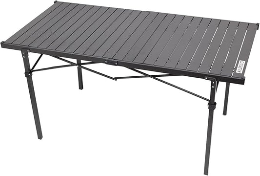 WILDROOTS Folding Camping Black Table with Carry Bag, Roll Up 4-6 People Portable Camp Square Tables for Picnic, Cooking, Beach, Travel, BBQ (XL